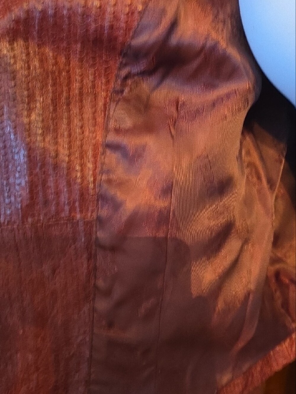 Vero Moda Rust-Brown Textured Faux-Leather Moto Jacket - Picture 4 of 9